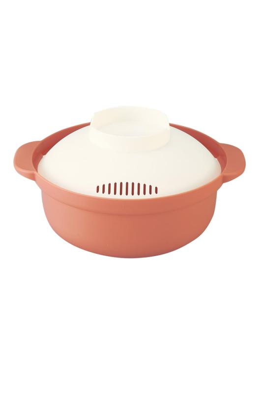 【タナック】日本製x簡単レンジ鍋x1人用【小型x軽量x電子レンジ調理x鍋やラーメン】 電子レンジ 一人暮らし 電子レンジ調理器具 一人鍋 (ブラウン)