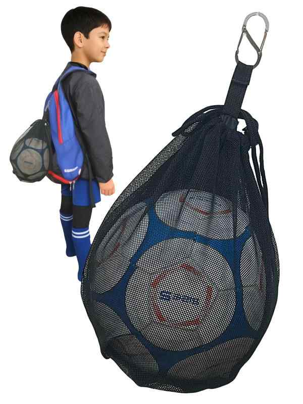 Rakuten - Okima サッカーボール ネット 入れ【4WAY＆簡単収納 】 バッグ ボール収納 リュック 自転車 取付 4号 5号 【日本ブランド 】(ブラック)