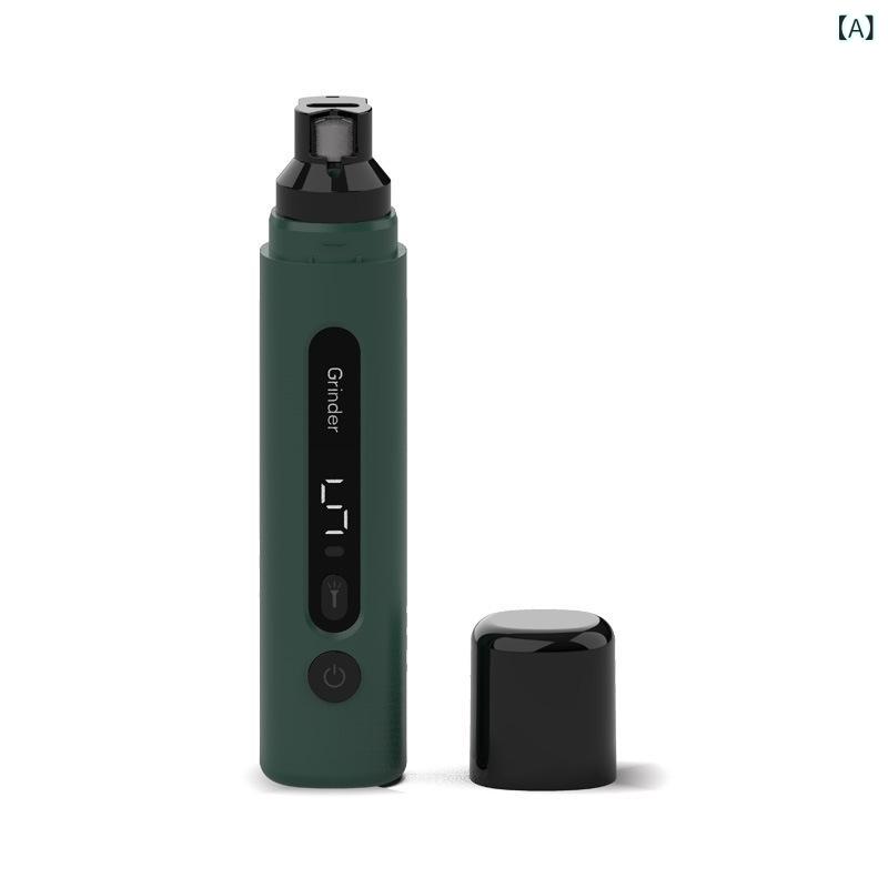 SUPERYOUのペット 犬 爪 グラインダー 電動 充電式 グリーン ホワイト セット｜アングル2