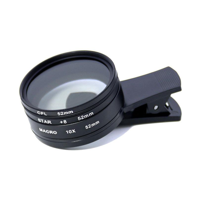 カメラ レンズ スマホ マイクロ 接写 星光 偏光 52mm 大口径