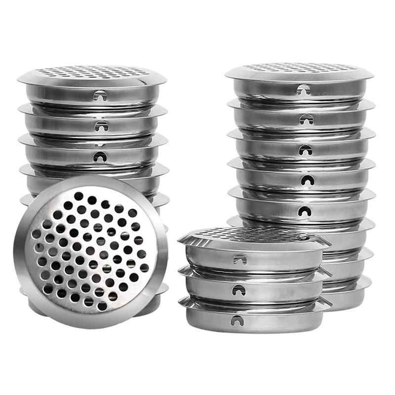 Wolfride 18個換気口 53mm丸型通気口 大型空気ベント パネル面 ステンレス製丸型ガラリ 幼虫 ゴキブリを防ぐ 空気を通し ぼうしつ カビ臭の抑制 穴エアベントルーバー 下駄箱換気口 戸棚空気ベ