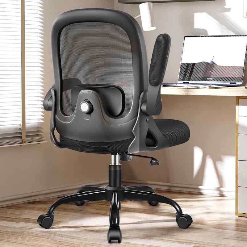 Primy オフィスチェア 疲れない 椅子 デスクチェア メッシュ 人間工学 腰痛対策 跳ね上げ式アームレス..