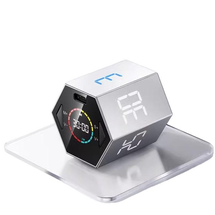 キッズ タイマー 学習 時間管理 デジタル LED 電池式 シルバー 幻彩