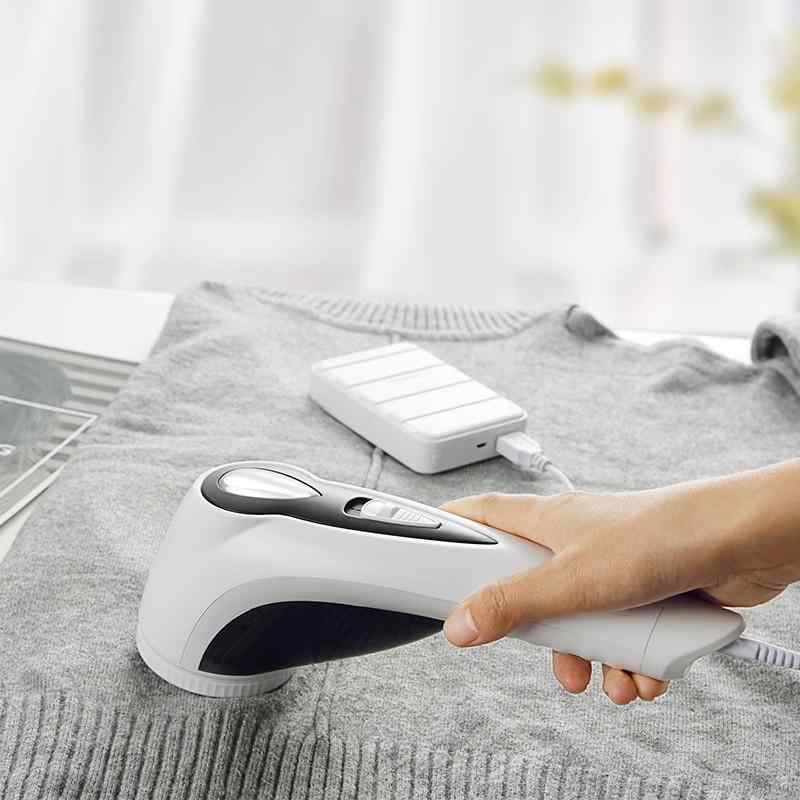 毛玉取り器 電動 充電式 家庭用 衣類 毛玉 除去 クリーナー ホワイト