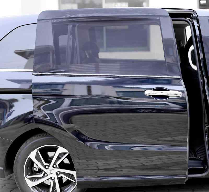 【Y.WINNER】車用 網戸 車中泊 カーテン 防虫ネット左右1組(2枚入) ウインドーネット 伸縮性生地 取付簡単 車内 通風 換気 虫よけ アウトドア カー用品 (スライドドア用) (ゴムバンド固定)