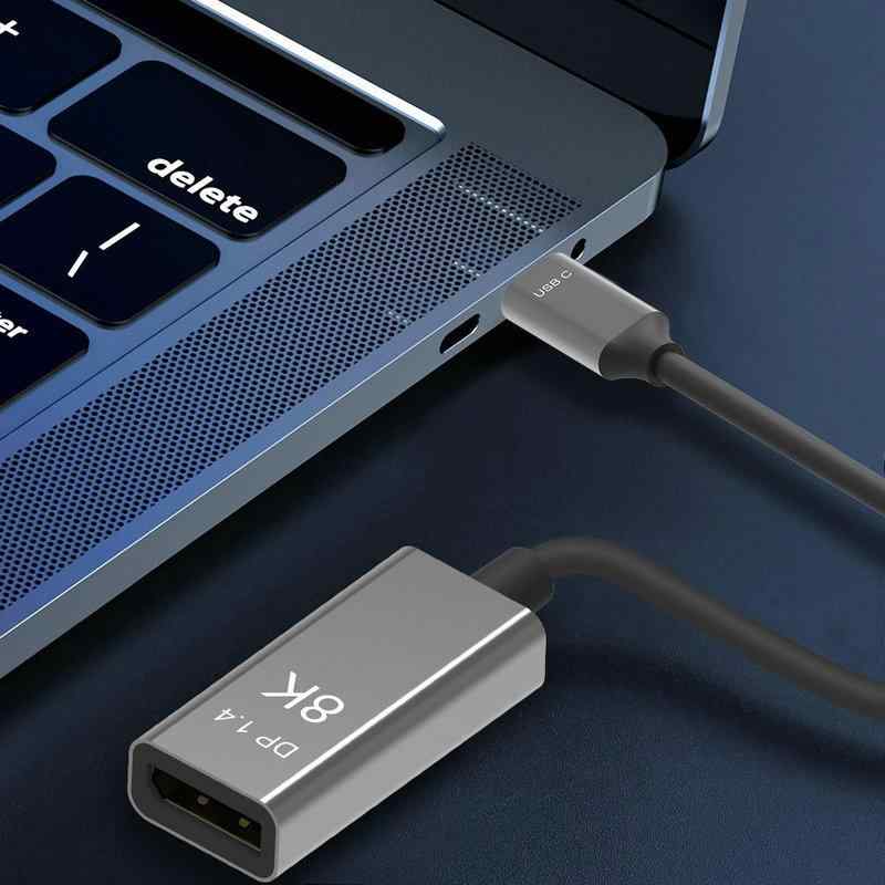 Type-C Displayport 変換ケーブル ケーブル 15cm 灰 4K 8K 60Hz 高画質 ディスプレイポート アダプター 変換器 接続ケーブル 映像出力 外部出力 ディスプレイケーブル ビデオケーブル 変換線