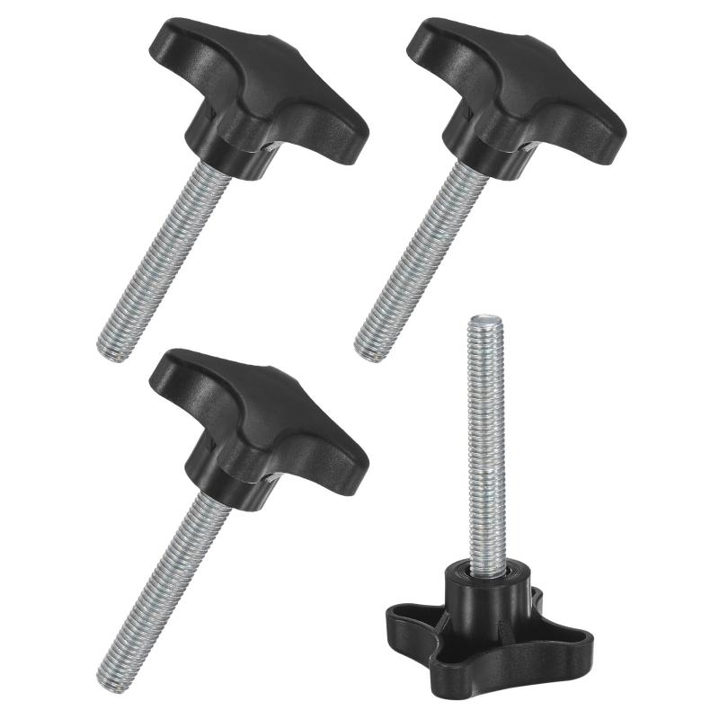 M METERXITY スタークランプノブ 4個パック M10x70mm 雄ねじ手締めネジ 機械/電子機器/家具/傘ベース用 機械ハンドル交換用 [100mm 黒]