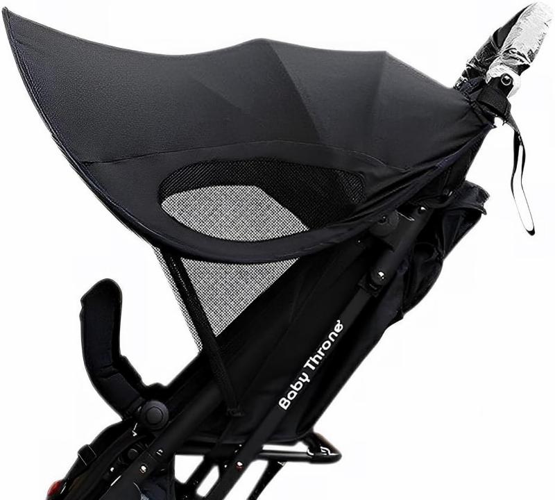 sezu ベビーカー サンシェード 日よけカバー UVカット 99% 遮光 メッシュ 通気性 紫外線対策 A型 B型 バギー兼用 軽量 折りたたみ 黒