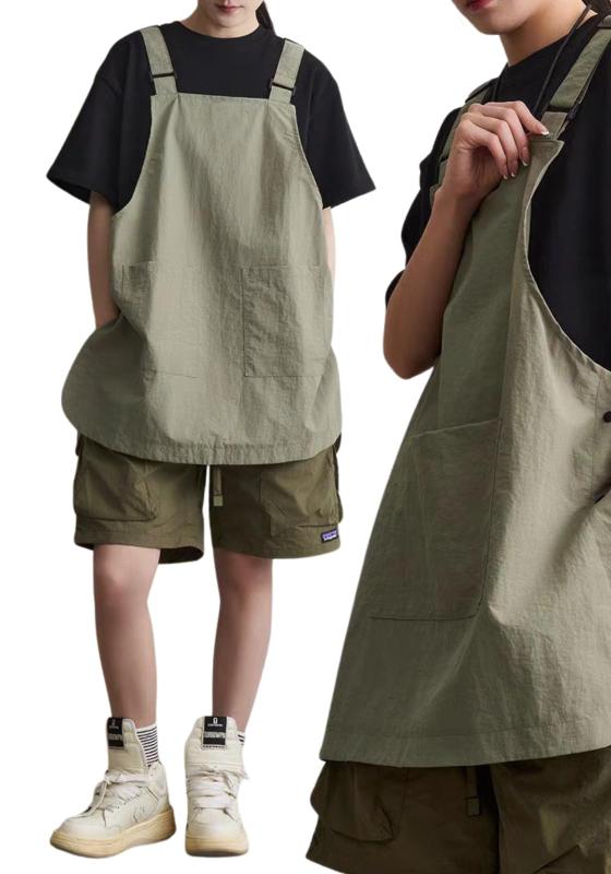 [UNiELEMENT] エプロン メンズ レディース 前掛け おしゃれ 可愛い 保育士 かぶるだけ 短い 大きいサイ..