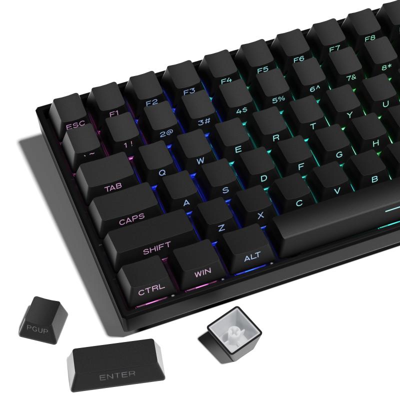 PBT キーキャップ,XVX サイドプリントタイプ ダブルショット光透過型カスタムキーキャップ 136 キーセット,OEM プロファイル ミニマルスタイル ファントム柄 Cherry/Gateron MX スイッチキーボード