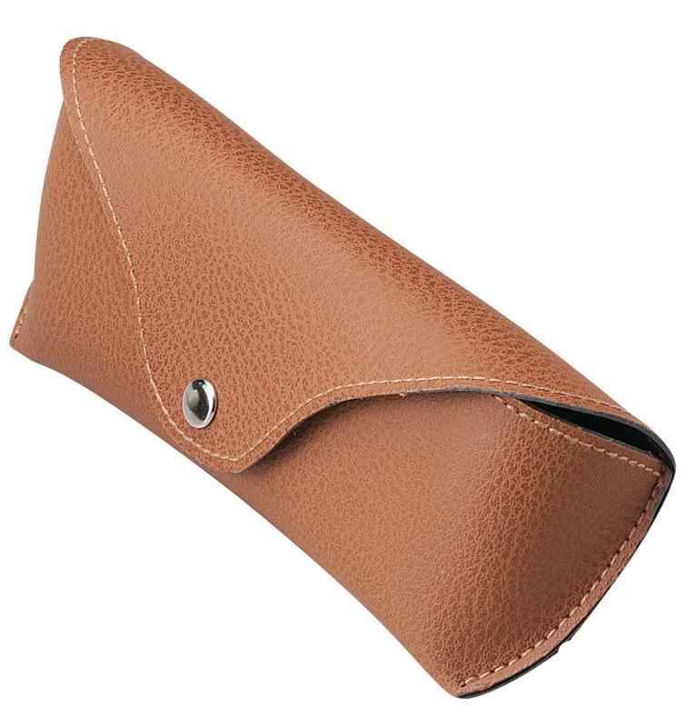 革 風 生地 クラシックフレーム サングラス 用 シンプル メガネケース ブラウン 2148-02(3.0)