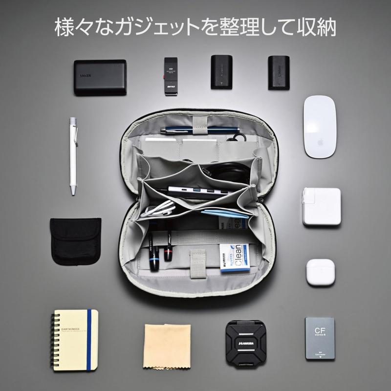 ハクバ HAKUBA インナーケース ヴァレック(Varech) ガジェットポーチ M180 グレー PC周辺小物用収納 180度開口 軽量 ショルダーベルト・持ち手付 撥水生地使用 AMZVGPM180GY 4977187214789 superyou-10295043 SUPERYOU サンプル画像3