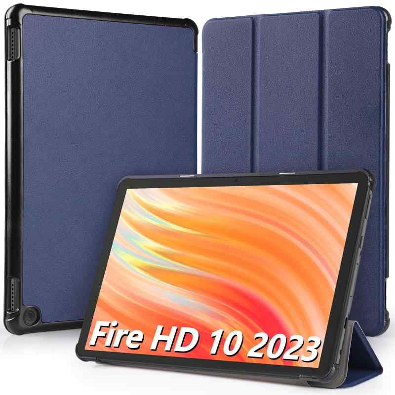 Hianjoo Fire HD 10 2023 対応 ケース 10インチ タブレットケース Fire HD 10 第13世代 対応 カバー スタンド機能付き オートスリープ機能 全面保護ケース 耐衝撃 擦り傷防止 - ダークブルーの商品画像