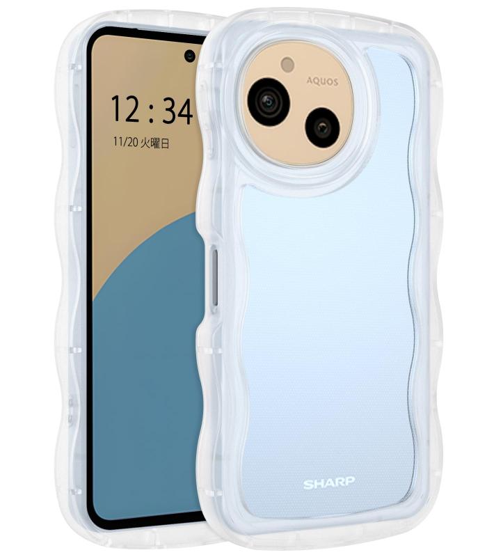 BENTOBEN AQUOS sense10 ケース sense9 ケース クリア SH-53F | SH-53E | SHG14 | SH-M29 波型 うねうね かわいい 韓国 ソフト 超軽量 耐衝撃 指紋防止 透明 おしゃれ ウェーブ カバー アク