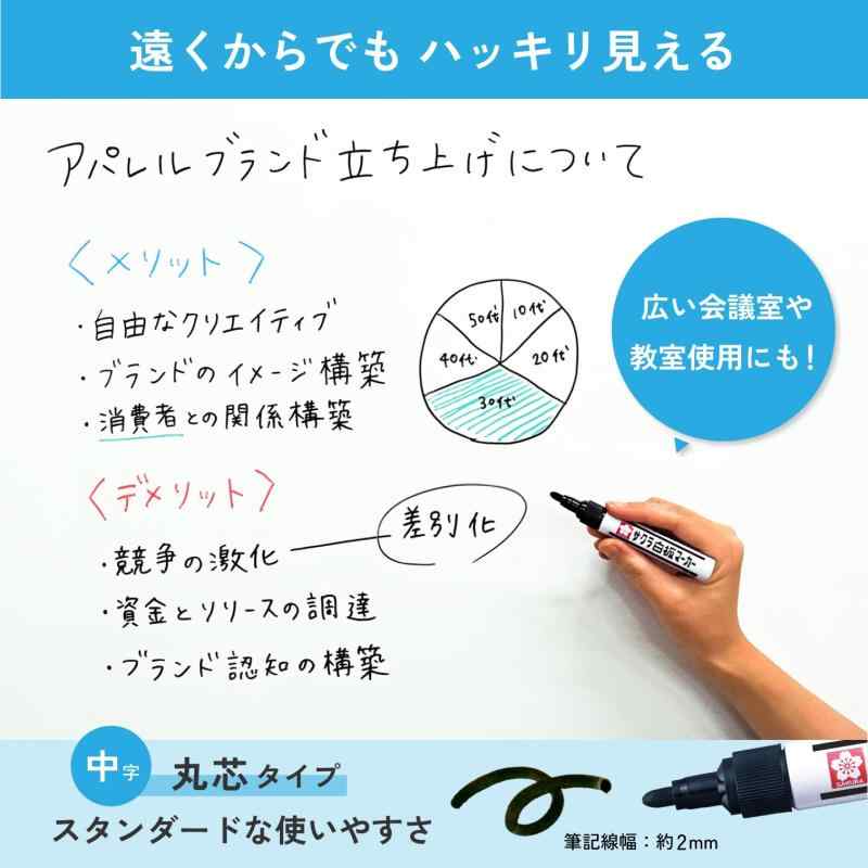 サクラクレパス ホワイトボードマーカー 中字 3色4本セット(黒2本/赤・青1本) WBK-4B-P