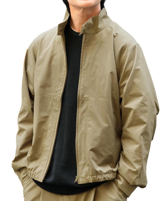 [JIGGYS SHOP] ジギーズショップ 撥水スタンドカラーブルゾン｜XL ベージュ 撥水 スタンドカラー ストレッチ 伸縮性 ライトアウター 登山 アウトドア 釣り キャンプ 春 秋 大人 シンプル 無地 機