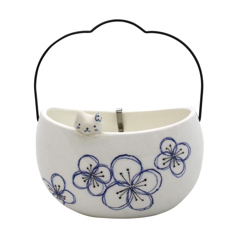 クラフトマンハウス 蚊取り線香ホルダー 染猫 線香鉢(花)