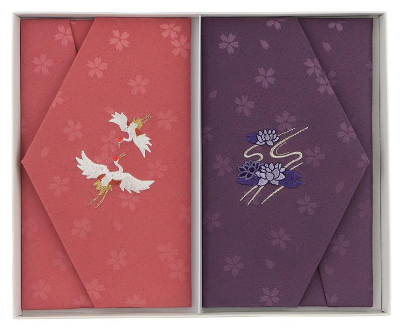 大興産業 ふくさ エステル桜綸子 金封ふくさ 慶弔セット 日本製 ピンク/パープル 758