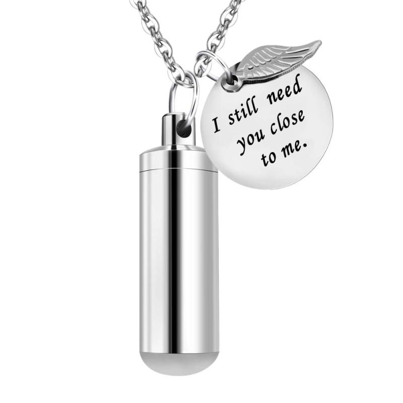 [Dletay] メモリアルペンダント 遺骨ペンダント 遺骨ネックレス 遺骨入れ 円柱形 手元供養 遺骨キーホルダー 両用 ステンレス製 取り外し可能 大容量 防水蓋 記念ジュエリー
