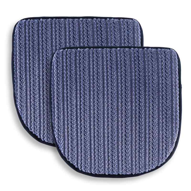 JEMAジェマ シートクッション チェアパッド 馬蹄型 座椅子クッション 滑り止め ウエーブボーダー模様 ..