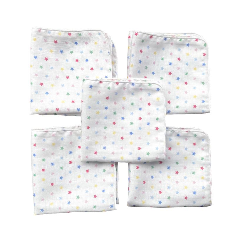 [マシュール] ガーゼハンカチ ホーミー柄 5枚入り 日本製 赤ちゃん 25×25cm 2層 ベビー 新生児 ダブル..