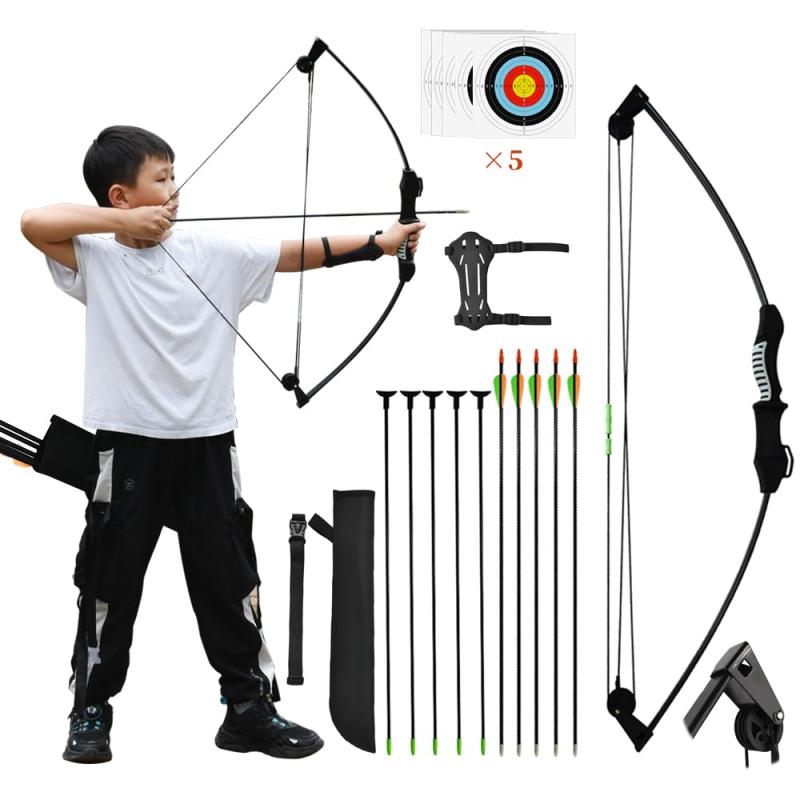 OAEZAEY アーチェリー 弓矢 おもちゃ リカーブボウ 子供 初心者の射的セット 右左手兼用 男の子 おもち..