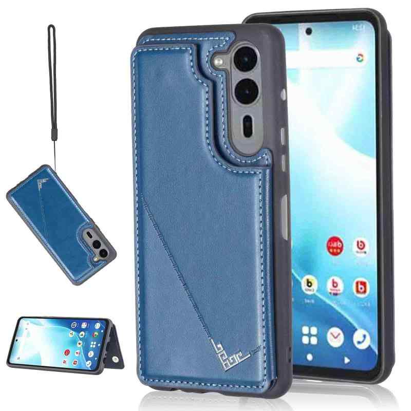 【Aqier】カバー 用 Arrows Alpha M08 F-51F docomo ケースカード （ネイビーブルー) アローズf51f ス..