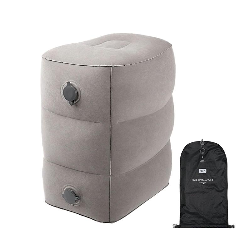 ベストアンサー フットレスト 3段 グレー 飛行機 車 エアー クッション 高速バス 車中泊 旅行用品 デスクワーク 折り畳み 足置き 足まくら 足枕 バス 電車 旅行 エアークッション オフィス