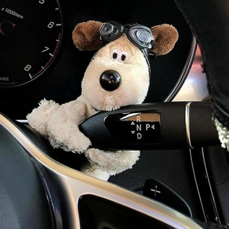 面白い犬のぬいぐるみ車のワイパーシフトハンドル装飾人形、プレミアムかわいい車のダッシュボード装飾..