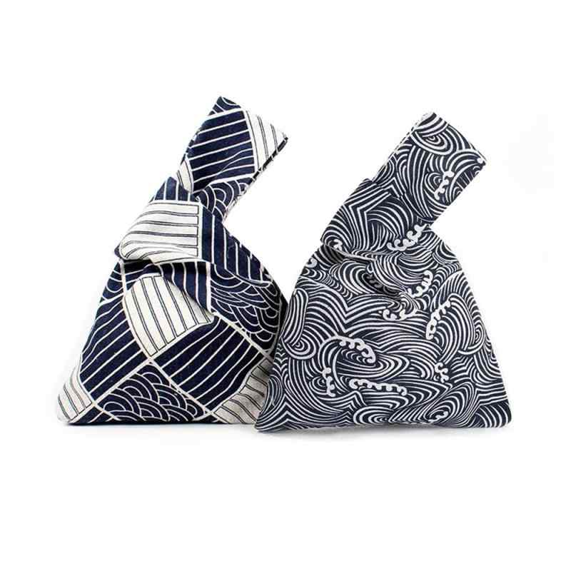 YFFSFDC 浴衣用 和柄 ポーチ 2枚セット 小 バッグ 和風 巾着袋 小物入れ 小銭入れ ハンドバッグ 手持ちポーチ 片手持ち 夏祭り 卒業式 お正月 花火大会用 和装 和小物 レディース 女の子 (C)