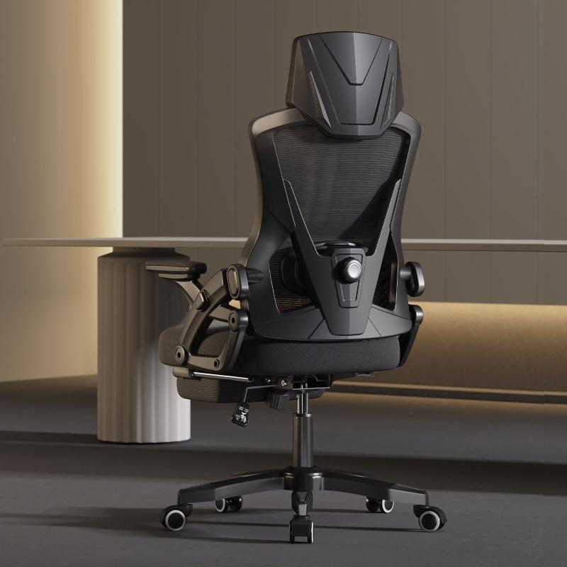 [Goswave] オフィスチェア 椅子 テレワーク 疲れない デスクチェア ゲーミングチェア ゲームチェア ブラック 人間工学 腰サポート 3Dヘッドレスト 通気性メッシュ 人気 おしゃれ 勉強/テレワー