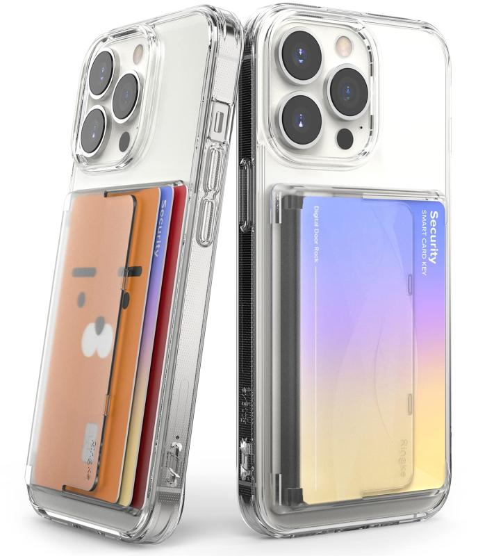 【Ringke】スマホ カードケース SUICA PASMO カードホルダー カード入れ 定期入れ パースケース 背面カードホルダー 名刺入れ スマホケース 全機種対応 Side Slot Card Holder (Clear Mist)