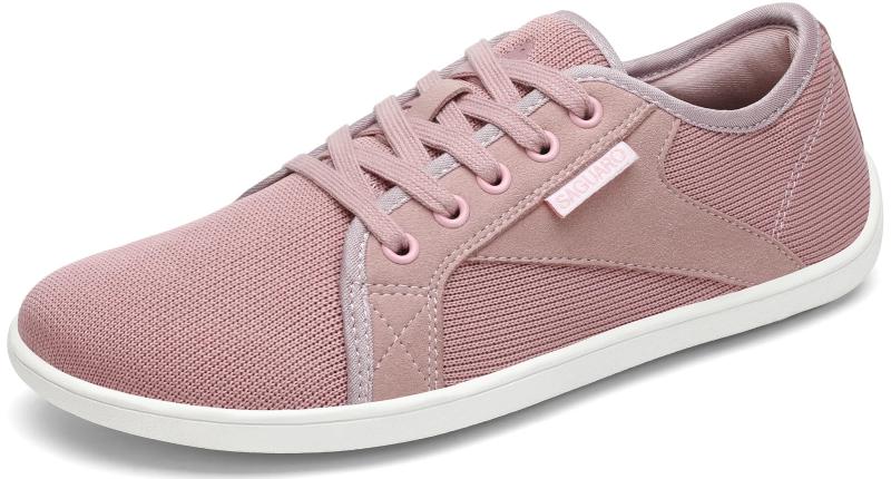 [SAGUARO] ベアフットシューズ メンズ レディース 幅広 ポータブル ミニマリストシューズ 通気 ベアフットカジュアルシューズ 滑り止め 裸足スニーカー 男女兼用, ピンク, 23.0 cm