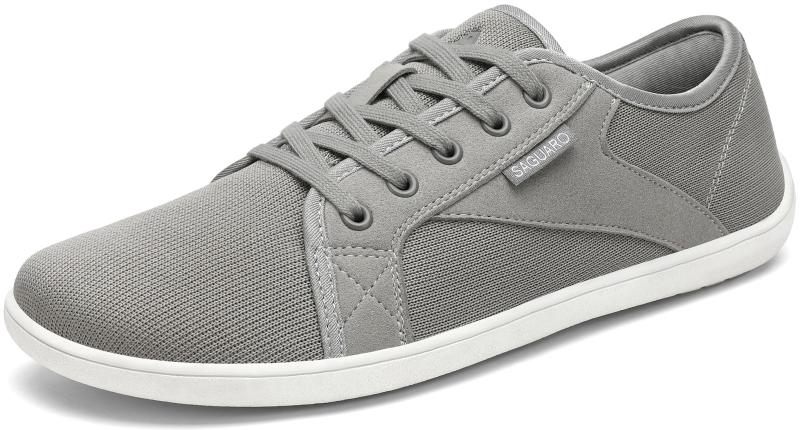 [SAGUARO] ベアフットシューズ メンズ レディース 幅広 ポータブル ミニマリストシューズ 通気 ベアフットカジュアルシューズ 滑り止め 裸足スニーカー 男女兼用, グレー, 26.0 cm