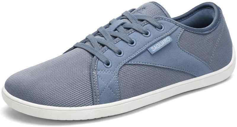 [SAGUARO] ベアフットシューズ メンズ レディース 幅広 ポータブル ミニマリストシューズ 通気 ベアフットカジュアルシューズ 滑り止め 裸足スニーカー 男女兼用, ブルー, 24.5 cm