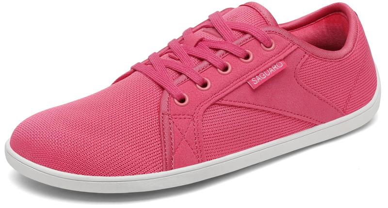 [SAGUARO] ベアフットシューズ メンズ レディース 幅広 ポータブル ミニマリストシューズ 通気 ベアフットカジュアルシューズ 滑り止め 裸足スニーカー 男女兼用, ローズ, 26.0 cm