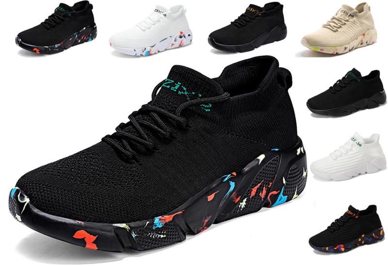 [Chomena] シューズ メンズ レディース スニーカー ランニングシューズ スポーツシューズ 運動靴 黒 白 ウォーキングシューズ スリッポン トレーニング カップル 靴 ジョギング 厚底 幅広 大き