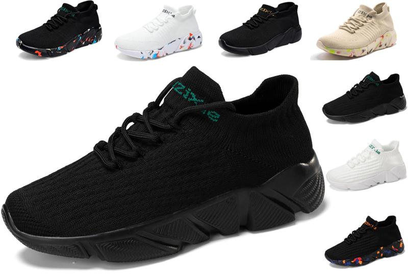 [Chomena] シューズ メンズ レディース スニーカー ランニングシューズ スポーツシューズ 運動靴 黒 白 ウォーキングシューズ スリッポン トレーニング カップル 靴 ジョギング 厚底 幅広 大き