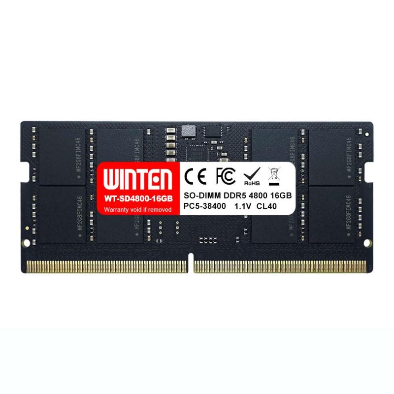 WINTEN ノートPC用メモリ DDR5-4800 16GB 262Pin CL40 1.1V SODIMM SDRAM 内蔵メモリー 増設メモリー【5年・相性】WT-SD4800-16GB