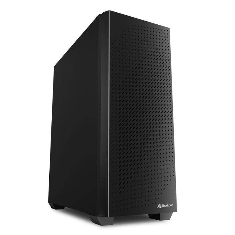 Sharkoon ミドルタワーPCケース VS9 ブラック ドットマトリックス風フロントパネル ATX/Micro ATX/Mini-ITX規格対応 120mmファン1基標準搭載 冷却ファン6基搭載可能 USB3.0×2ポート USB2.0×1ポート 日