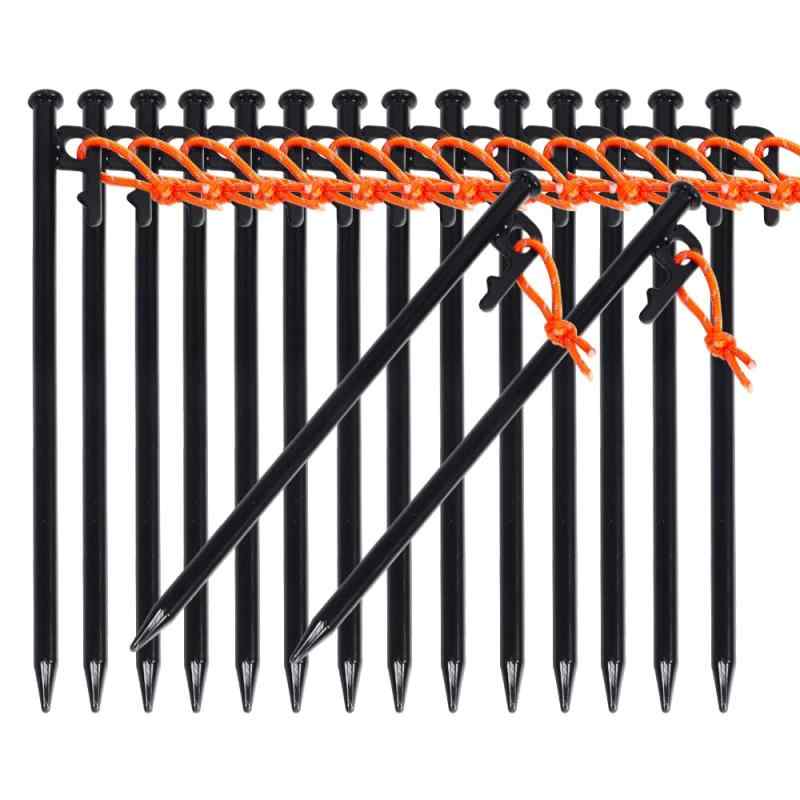 Soomloom スチール ソリッド ペグ テーク キャンプ設営用具 25CM (25cmブラック16...