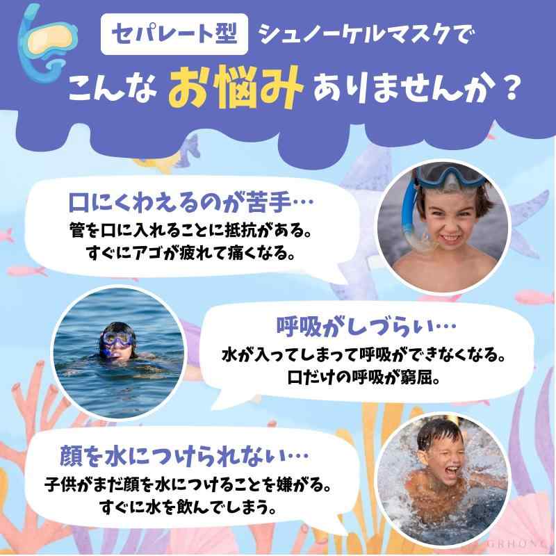 GRHONC シュノーケルマスク 子供用 フルフェイス 広角視野 曇り止め 呼吸が簡単 浸水防止 カメラ取付可能 (グリーン, XS [子供用]) superyou2nd-10000564 SUPERYOU 2nd サンプル画像2