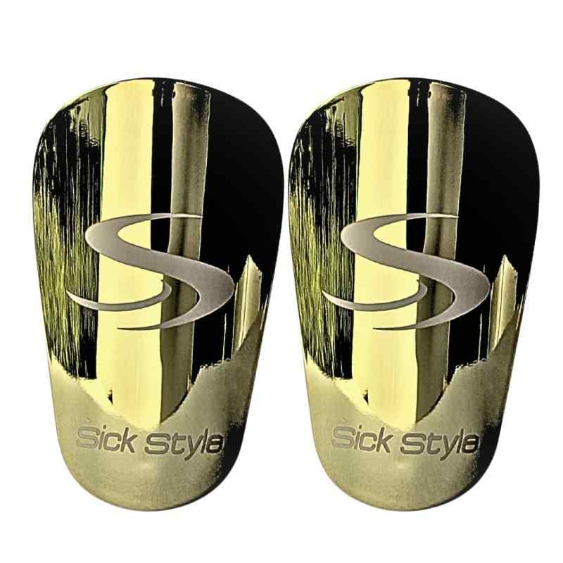 【プロ注目レガース】極小シンガード SICKSTYLE サッカー脛当て 小学生 サイズS 縦9.5cm 横6.0cm (ゴールド, S)