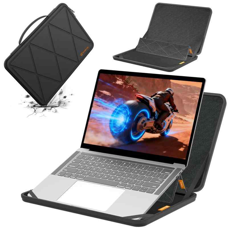 Smatree MS83 ハードプロテクション 15.6-16 インチ ノートパソコンスリーブケース スタンド内蔵 耐衝撃パソコンケース 撥水加工