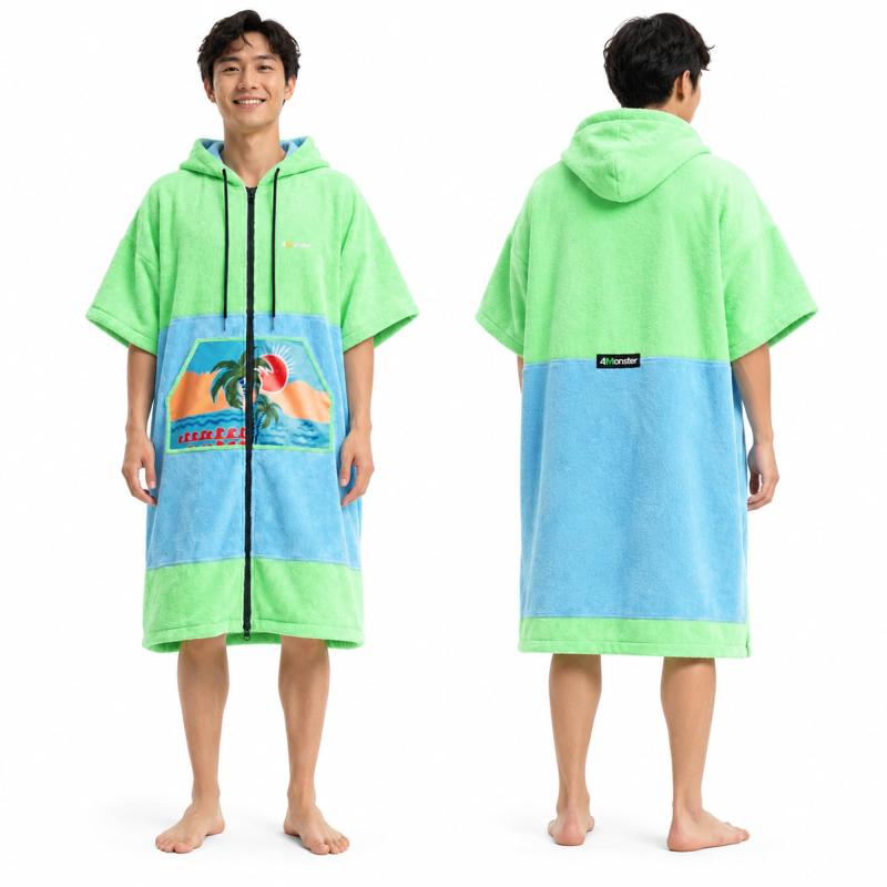 4Monster 着替えポンチョ 吸水タオル サーフィンポンチョ マイクロファイバー 速乾…