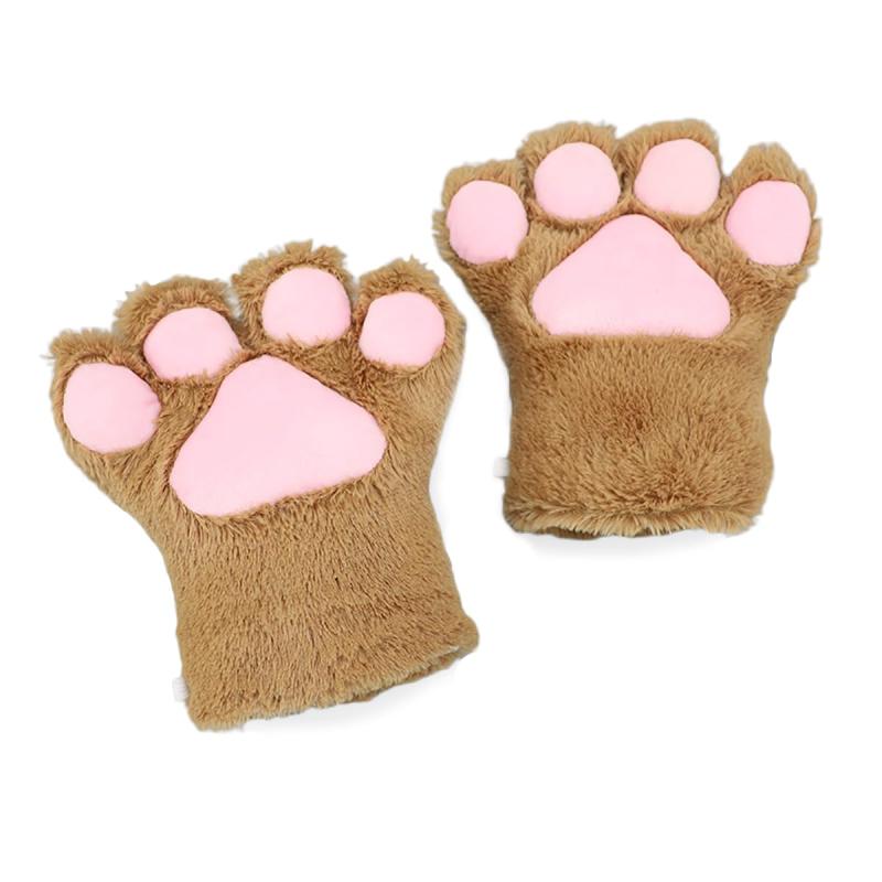 [GUFER] 手袋 猫の手 もふもふアニマル コスプレ ネコ肉球 手袋1組 猫 きつね 犬 コスプレグローブ ハロウィン 仮装 小道具 (ダークブラウン) superyou2nd-10011956 SUPERYOU 2nd パッケージ画像