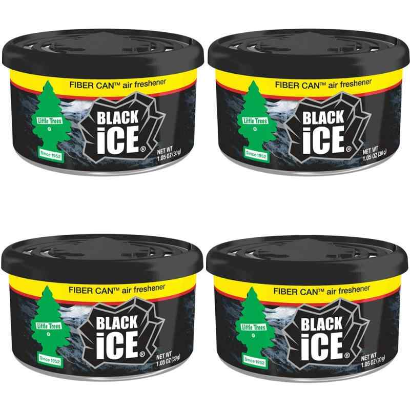 Little Tree リトルツリー ファイバーカン ブラックアイス BLACK ICE 芳香剤 エアフレッシュナー (4) [並行輸入品]