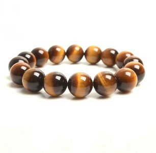 【母の日ギフト】天然石 (天然石ブレスレット)TIGER EYE 水晶 タイガーアイ カット 玉径10mm ギフト最適