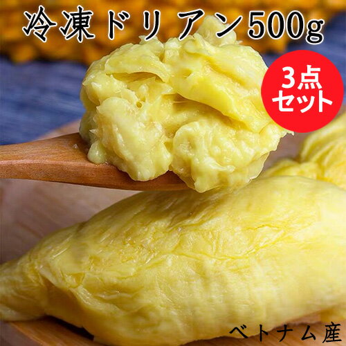 冷凍ドリアン 榴蓮 3点セット 非真空 冷凍フルーツ 種あり Frozen durian 500g 3 ベトナム産 [冷凍食品]