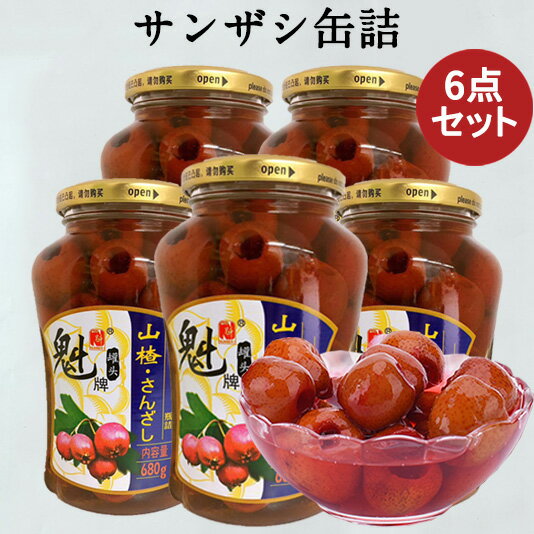 魁牌 山楂罐頭6点セット 瓶詰め サンザシシロップづけ 中国 お菓子 サンザシ 山査子 山楂 さんざし フルーツお菓子 冷凍商品と同...